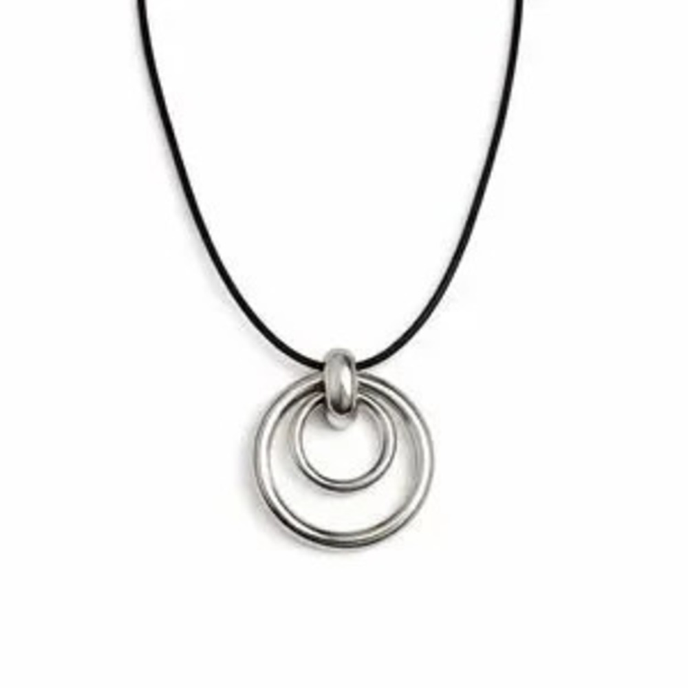 Minimalist Silver Pendant With Black Cord